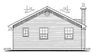 Rear Elevation for House Plan #131529
