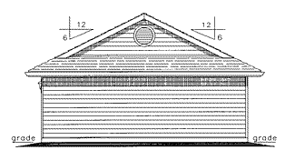 Rear Elevation for House Plan #133729