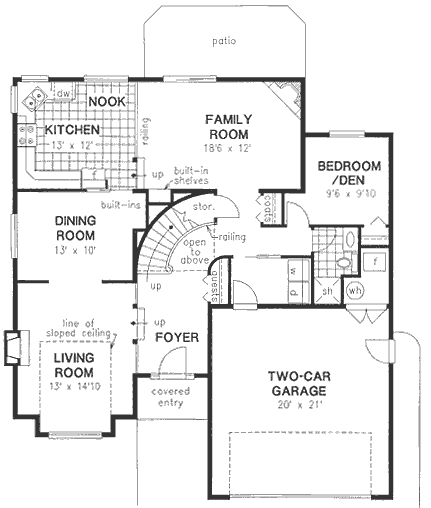 Main Floor Plan for House Plan #138139