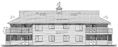 Rear Elevation for House Plan #136249