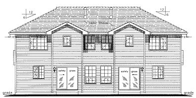 Rear Elevation for House Plan #133349