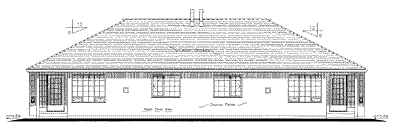 Rear Elevation for House Plan #136349