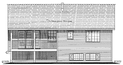 Rear Elevation for House Plan #134159