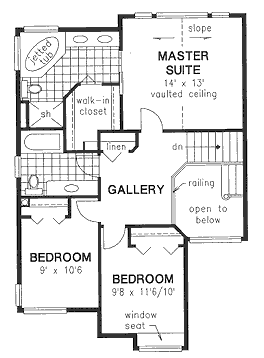 Second Floor Plan for House Plan #137359