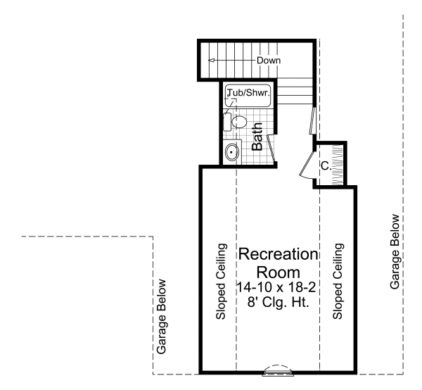 Second Floor Plan for House Plan #210003