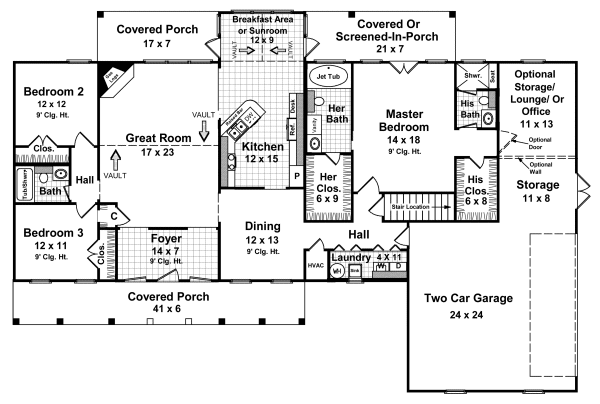 Main Floor Plan for House Plan #215052