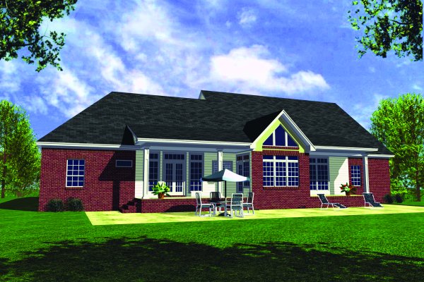 Rear Elevation for House Plan #215052