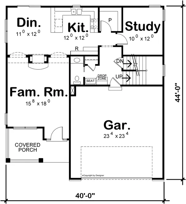 Main Floor Plan for House Plan #159442