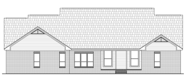 Rear Elevation for House Plan #210572