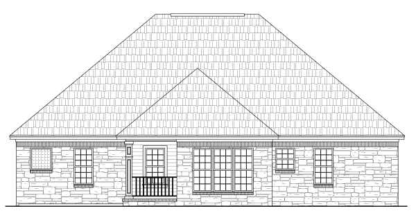 Rear Elevation for House Plan #210161