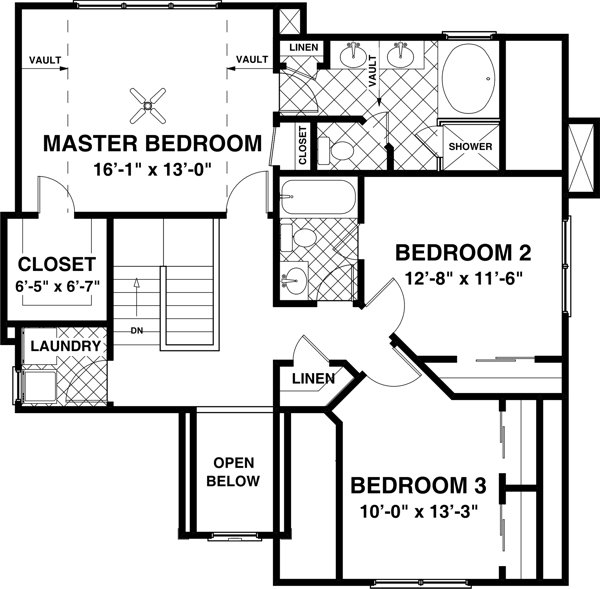 Second Floor Plan for House Plan #273281