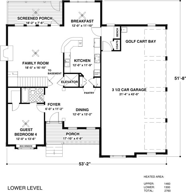 Main Floor Plan for House Plan #272172