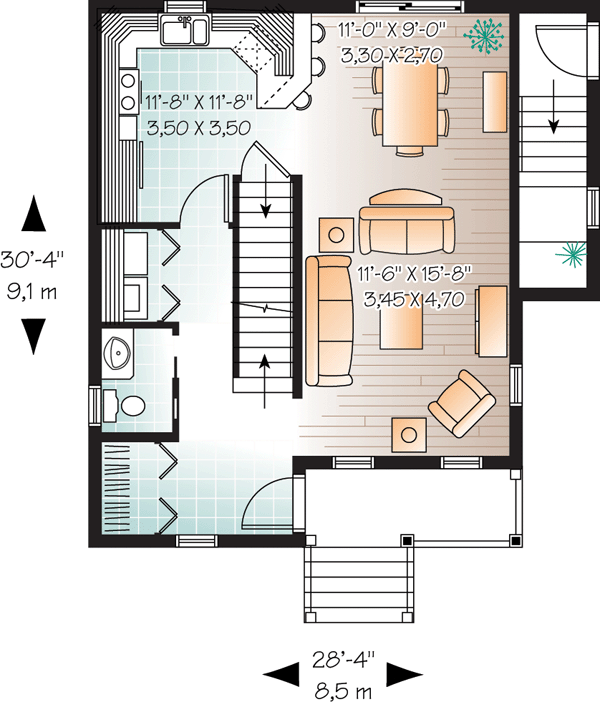 Main Floor Plan for House Plan #141972