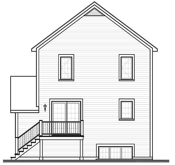 Rear Elevation for House Plan #141972