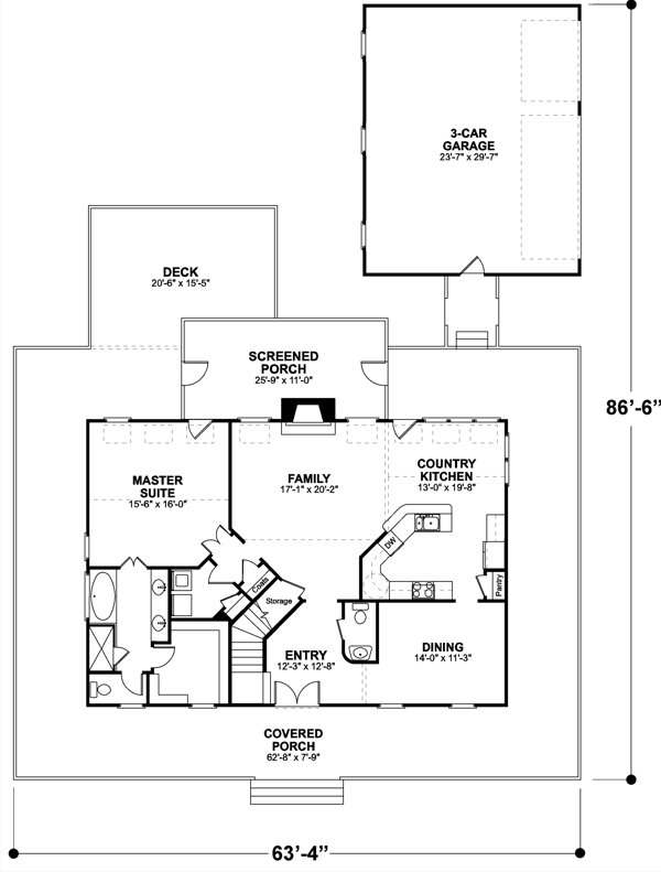 Main Floor Plan for House Plan #271202