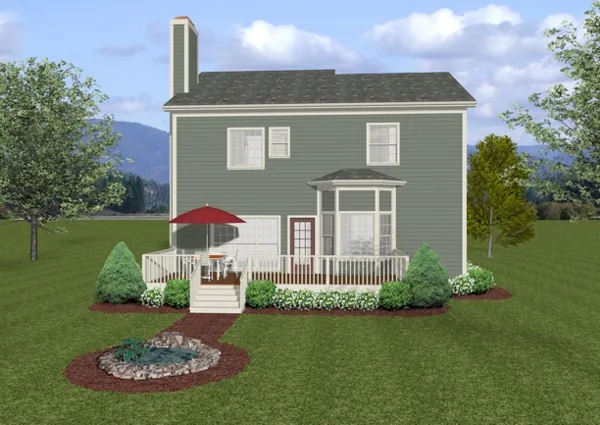 Rear Elevation for House Plan #273202