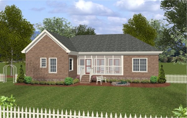 Rear Elevation for House Plan #272281