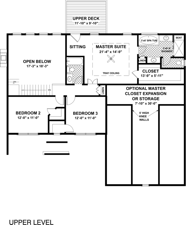 Second Floor Plan for House Plan #274222