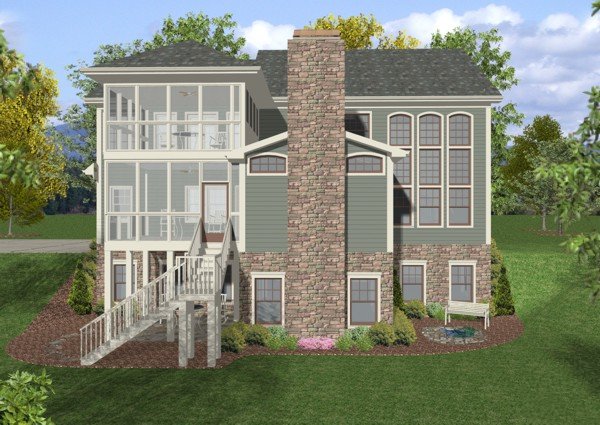 Rear Elevation for House Plan #275192