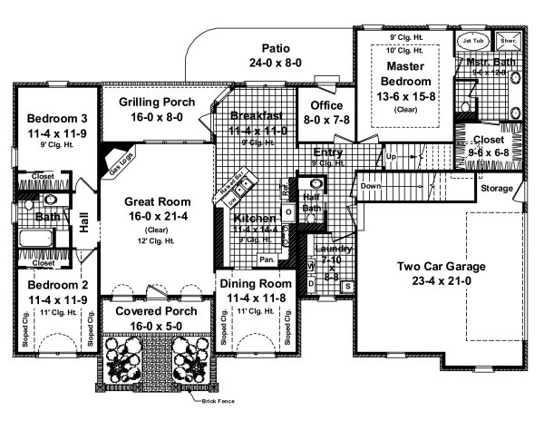 Main Floor Plan for House Plan #215591