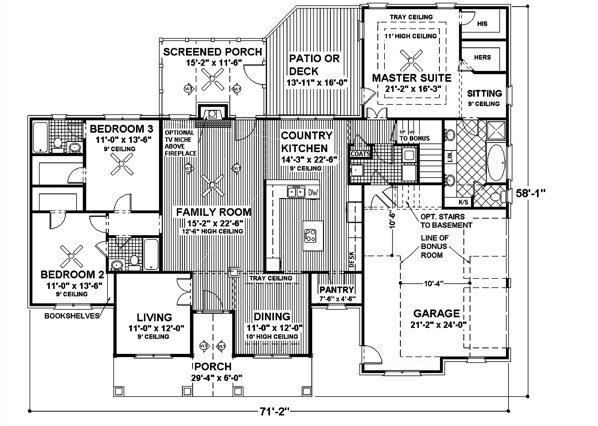 Main Floor Plan for House Plan #279112