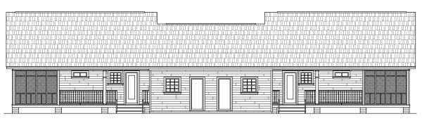 Rear Elevation for House Plan #210021