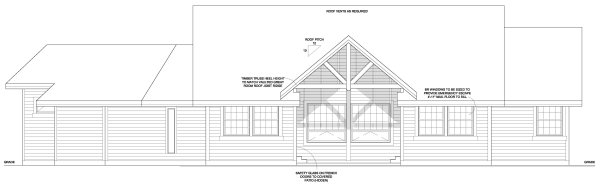 Rear Elevation for House Plan #108156