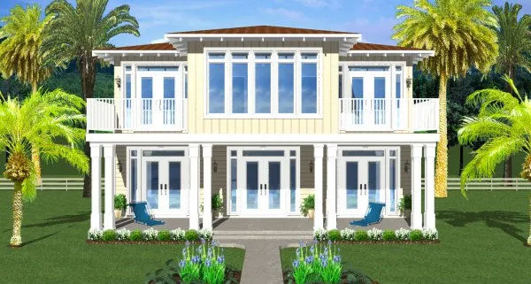 Rear Elevation for House Plan #195179