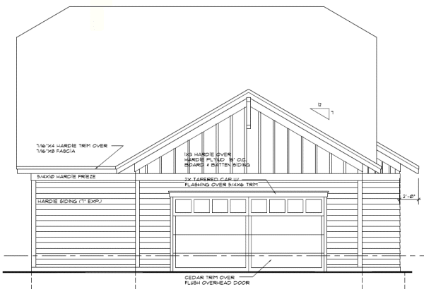 Rear Elevation for House Plan #282051