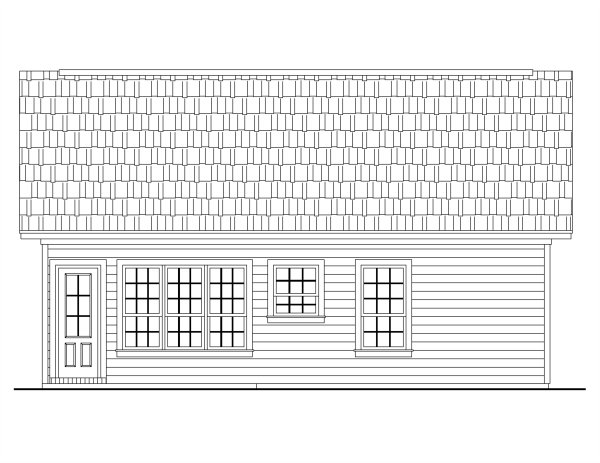 Rear Elevation for House Plan #210001