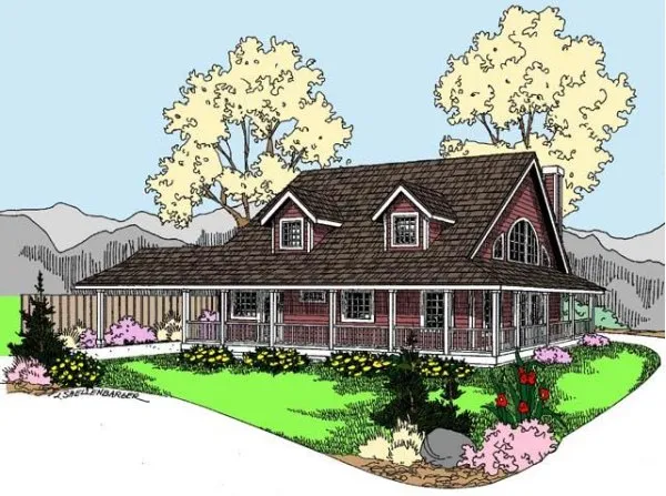 Full Rendering for House Plan #168190