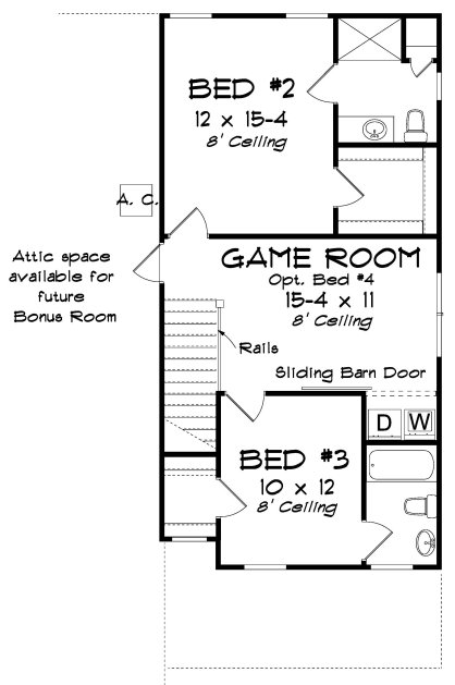 Second Floor Plan for House Plan #245702