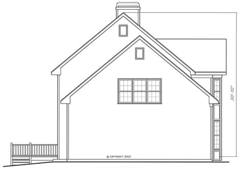 Left Elevation for House Plan #125732
