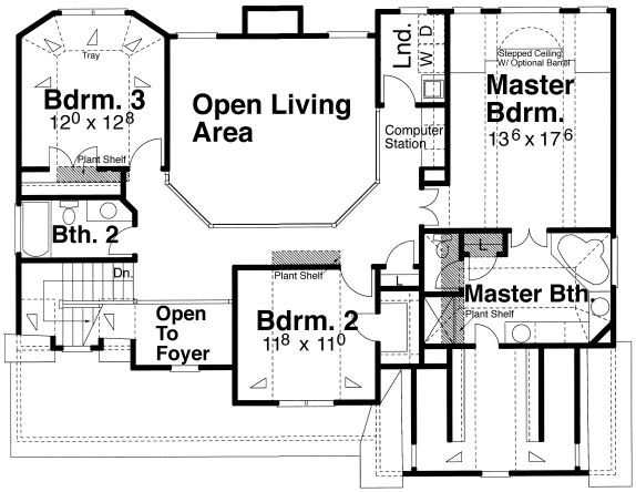 Second Floor Plan for House Plan #123842