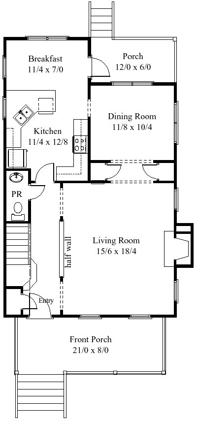 Main Floor Plan for House Plan #250074