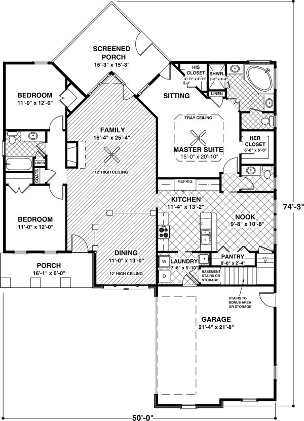 Main Floor Plan for House Plan #279181