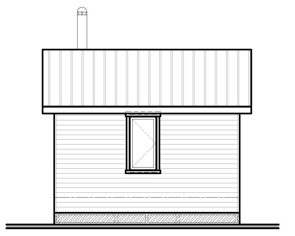 Rear Elevation for House Plan #141091