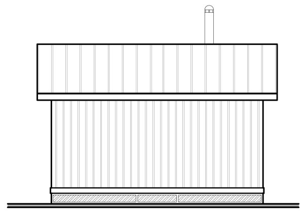 Rear Elevation for House Plan #143091