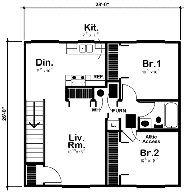 Second Floor Plan for House Plan #185106