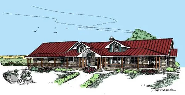 Full Rendering for House Plan #161308