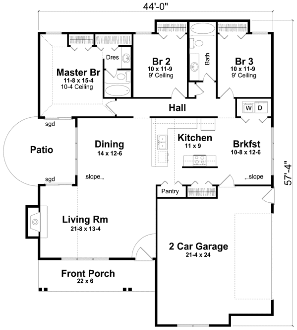 Main Floor Plan for House Plan #259004