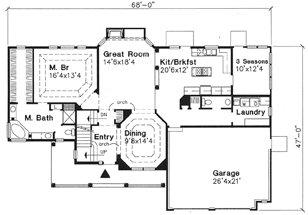Main Floor Plan for House Plan #299105