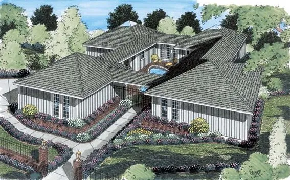 Full Rendering for House Plan #187050