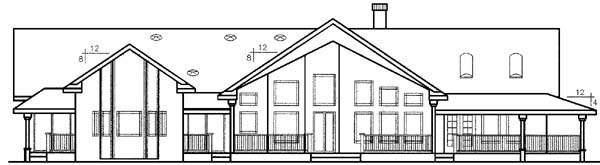 Rear Elevation for House Plan #165083
