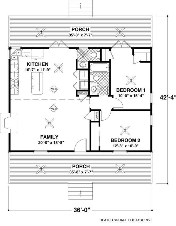 Main Floor Plan for House Plan #275090