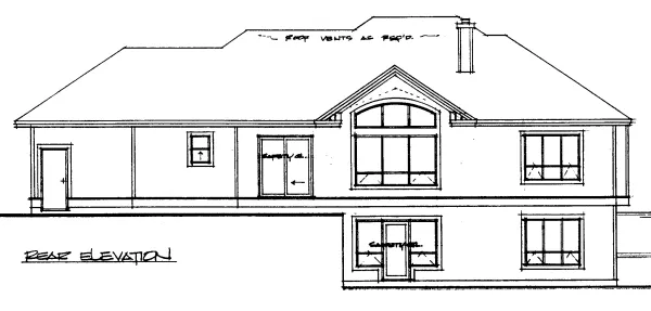 Rear Elevation for House Plan #200948