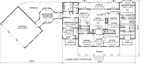Main Floor Plan for House Plan #275063