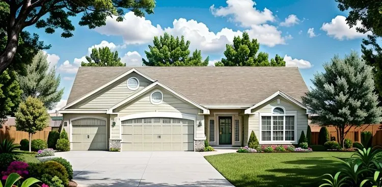 Full Rendering for House Plan #351431