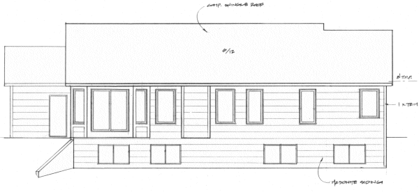 Rear Elevation for House Plan #353841