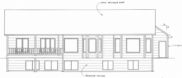 Rear Elevation for House Plan #357851